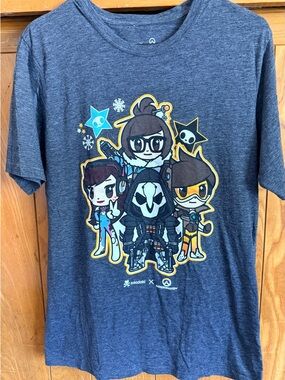 Overwatch Men’s Graphic Tee - Navy with Character Art